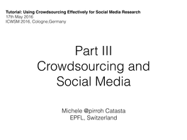 Michele @Pirroh Catasta EPFL, Switzerland Crowdsourcing 1.0