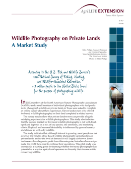 Wildlife Photography on Private Lands a Market Study