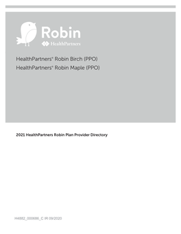 2021 Healthpartners Robin Plan Provider Directory