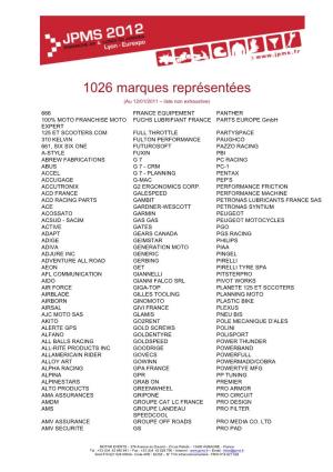 1026 Marques Représentées