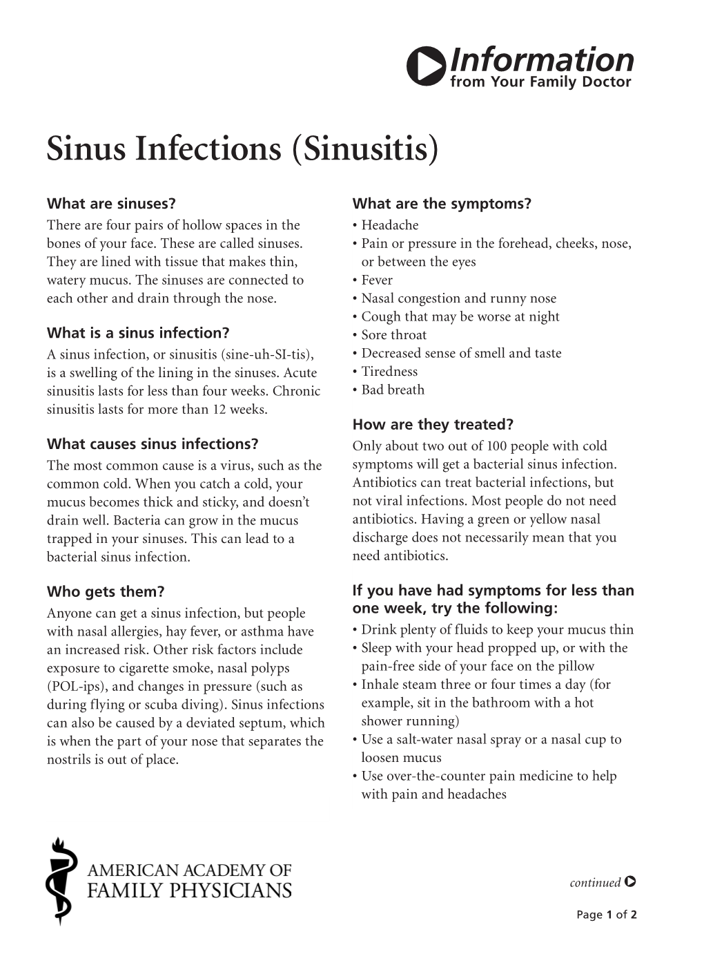 Sinus Infections (Sinusitis)