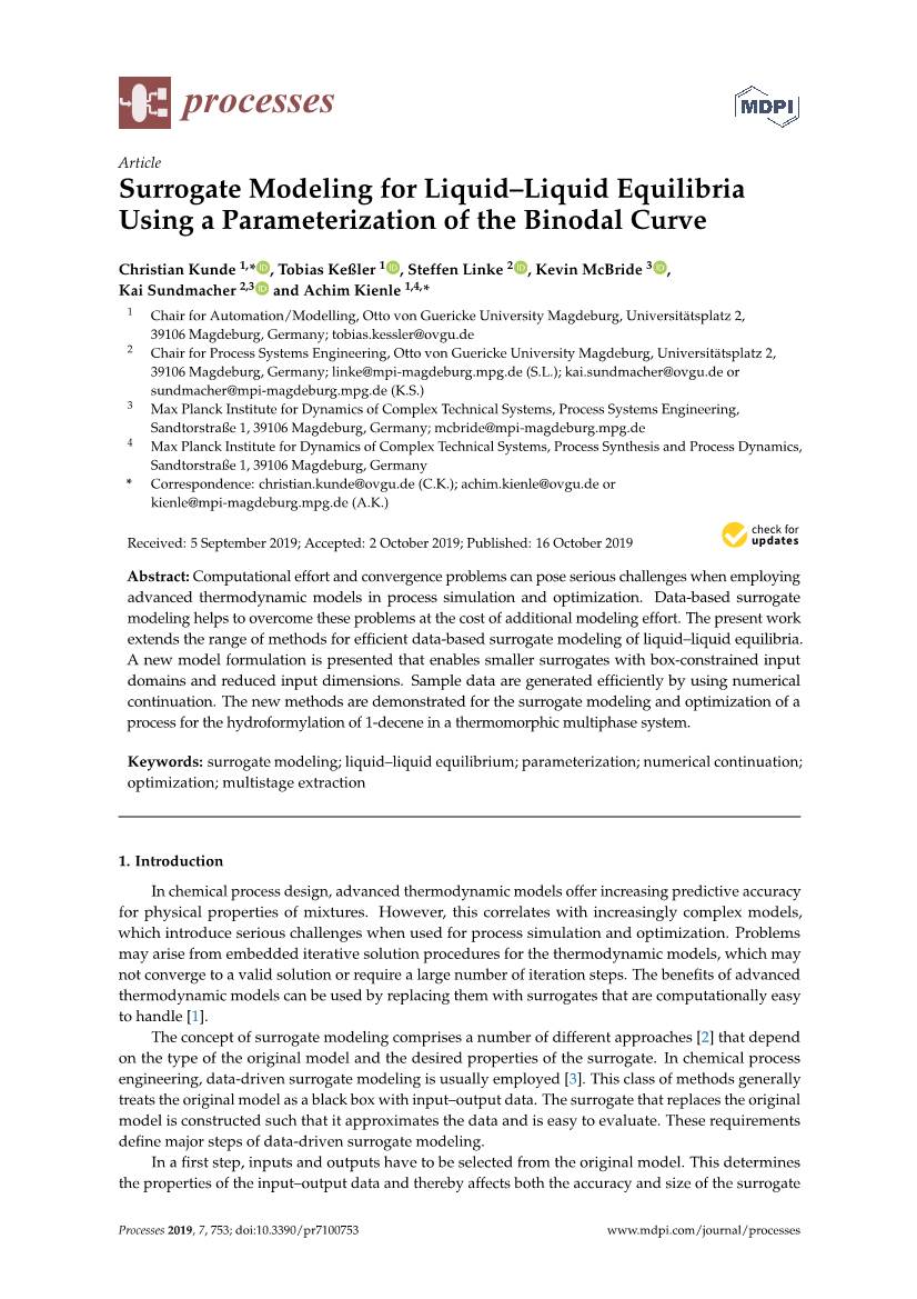 Surrogate Modeling for Liquid–Liquid Equilibria Using a Parameterization of the Binodal Curve