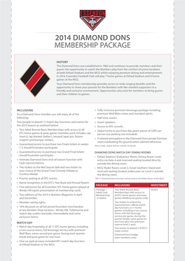2014 Diamond Dons Membership Package