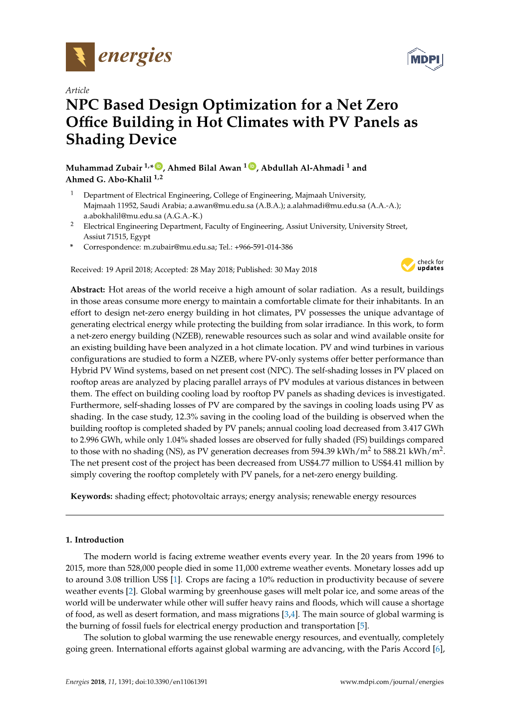 NPC Based Design Optimization for a Net Zero Office Building in Hot