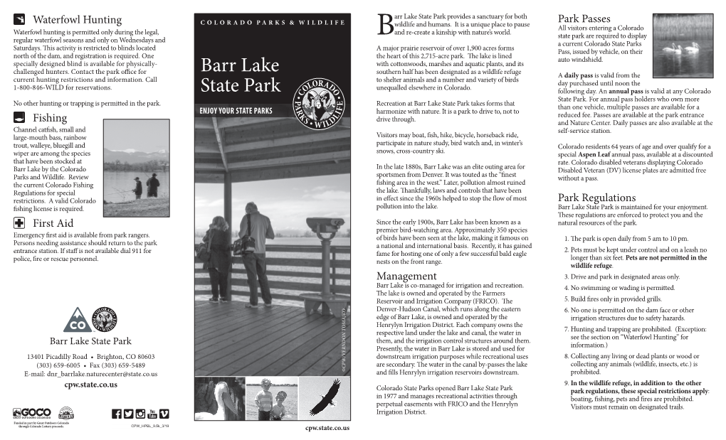 Barr Lake State Park Brochure