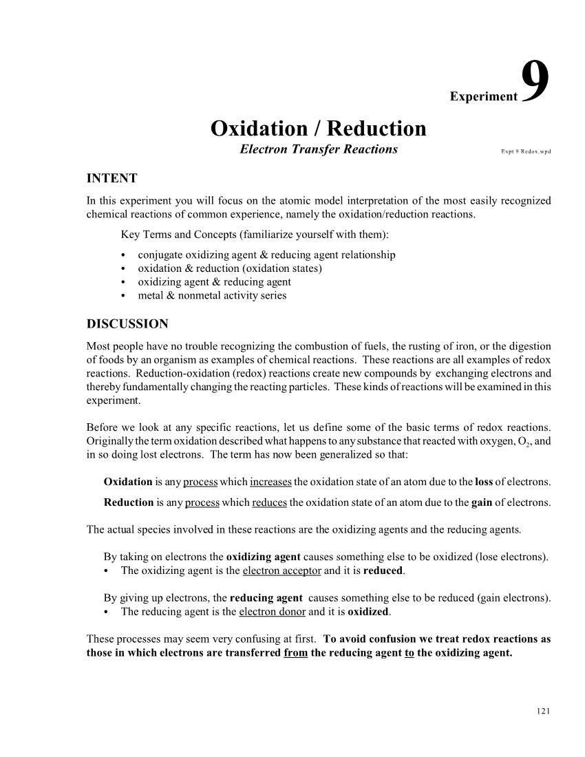 Oxidation / Reduction