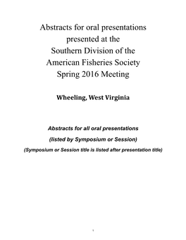 2016 Southern Division Spring Meeting, Wheeling, West Virginia