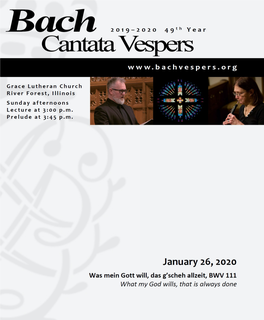 January Cantata Bulletin