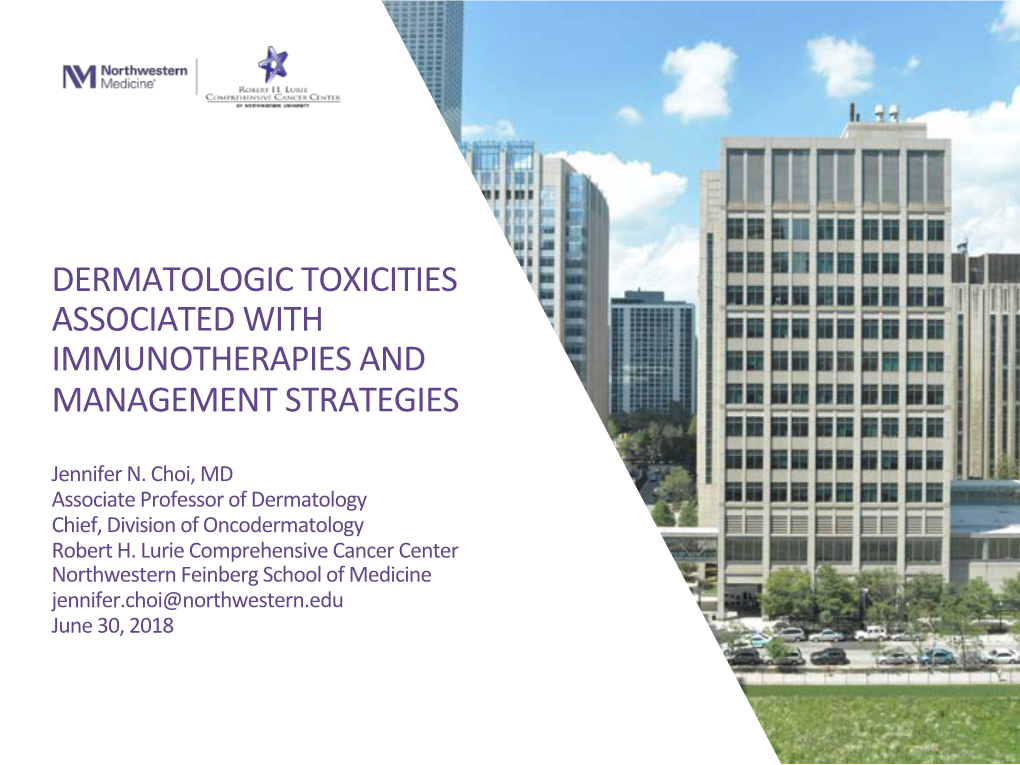 Dermatologic Toxicities Associated with Immunotherapies and Management Strategies