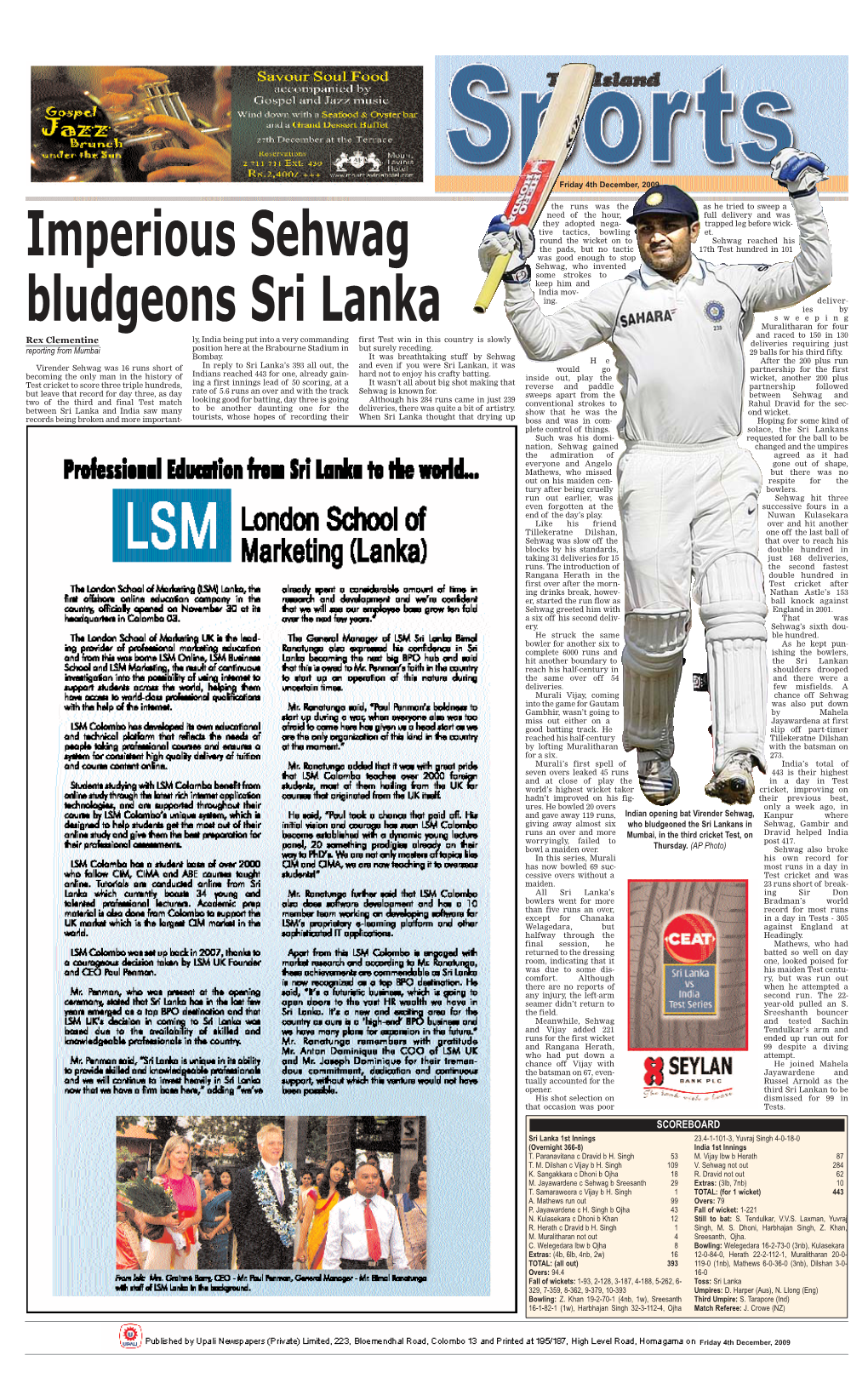 Imperious Sehwag Bludgeons Sri Lanka