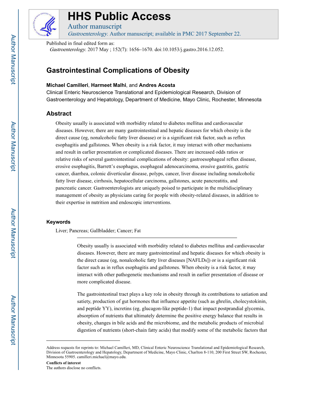 Gastrointestinal Complications of Obesity