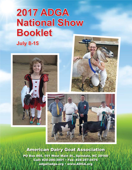 ADGA National Show Booklet Produced by Dairy Goat Journal