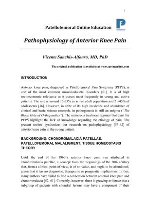 Pathophysiology of Anterior Knee Pain