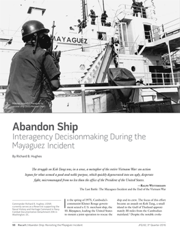 Abandon Ship Interagency Decisionmaking During the Mayaguez Incident