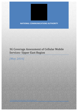 3G Coverage Assessment of Cellular Mobile Services-‐ Upper East Region