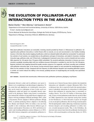 The Evolution of Pollinator–Plant Interaction Types in the Araceae