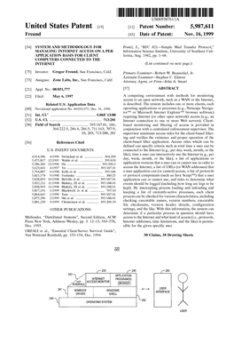 United States Patent (19) 11 Patent Number: 5,987,611 Freund (45) Date of Patent: Nov