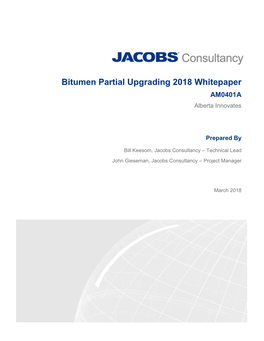 Bitumen Partial Upgrading 2018 Whitepaper