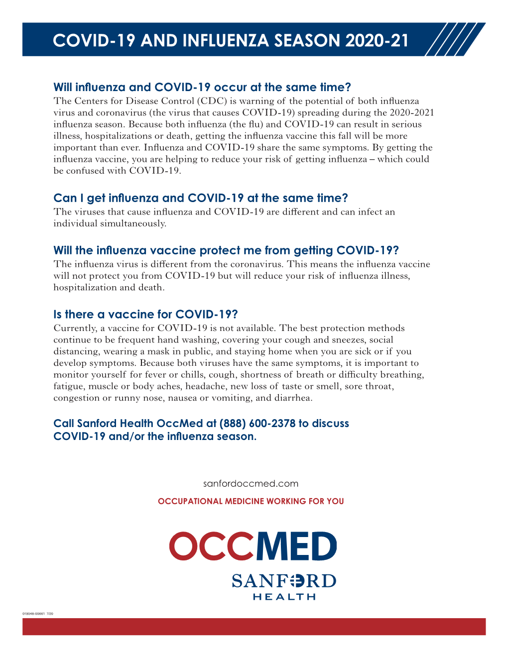 Covid-19 and Influenza Season 2020-21