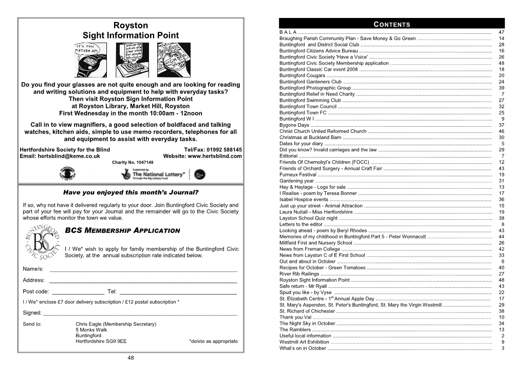 Royston Sight Information Point