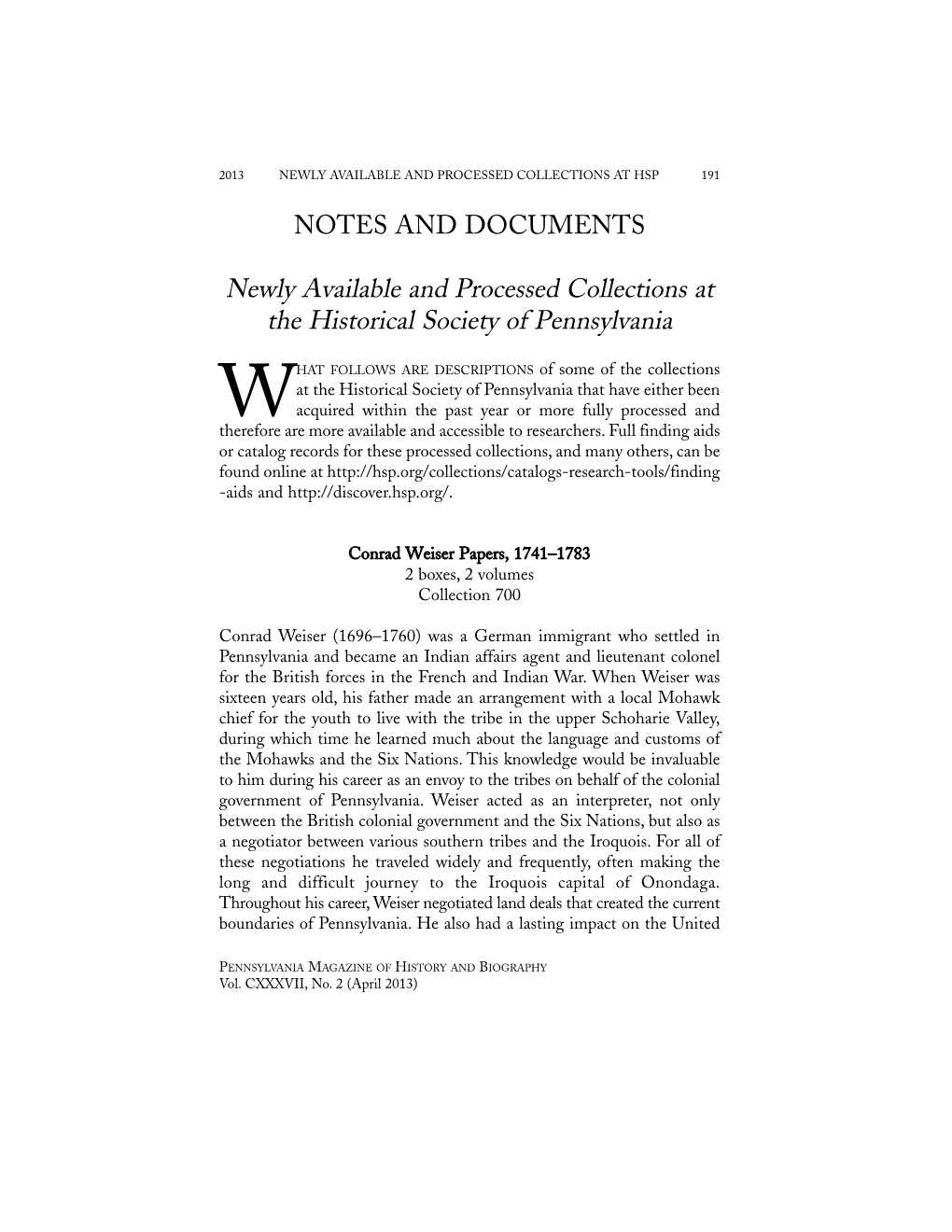 Notes and Documents