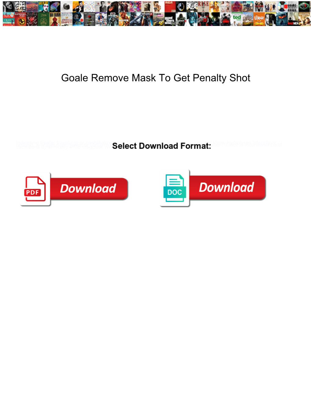 Goale Remove Mask to Get Penalty Shot