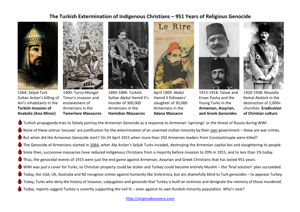 The Turkish Extermination of Indigenous Christians – 951 Years of Religious Genocide