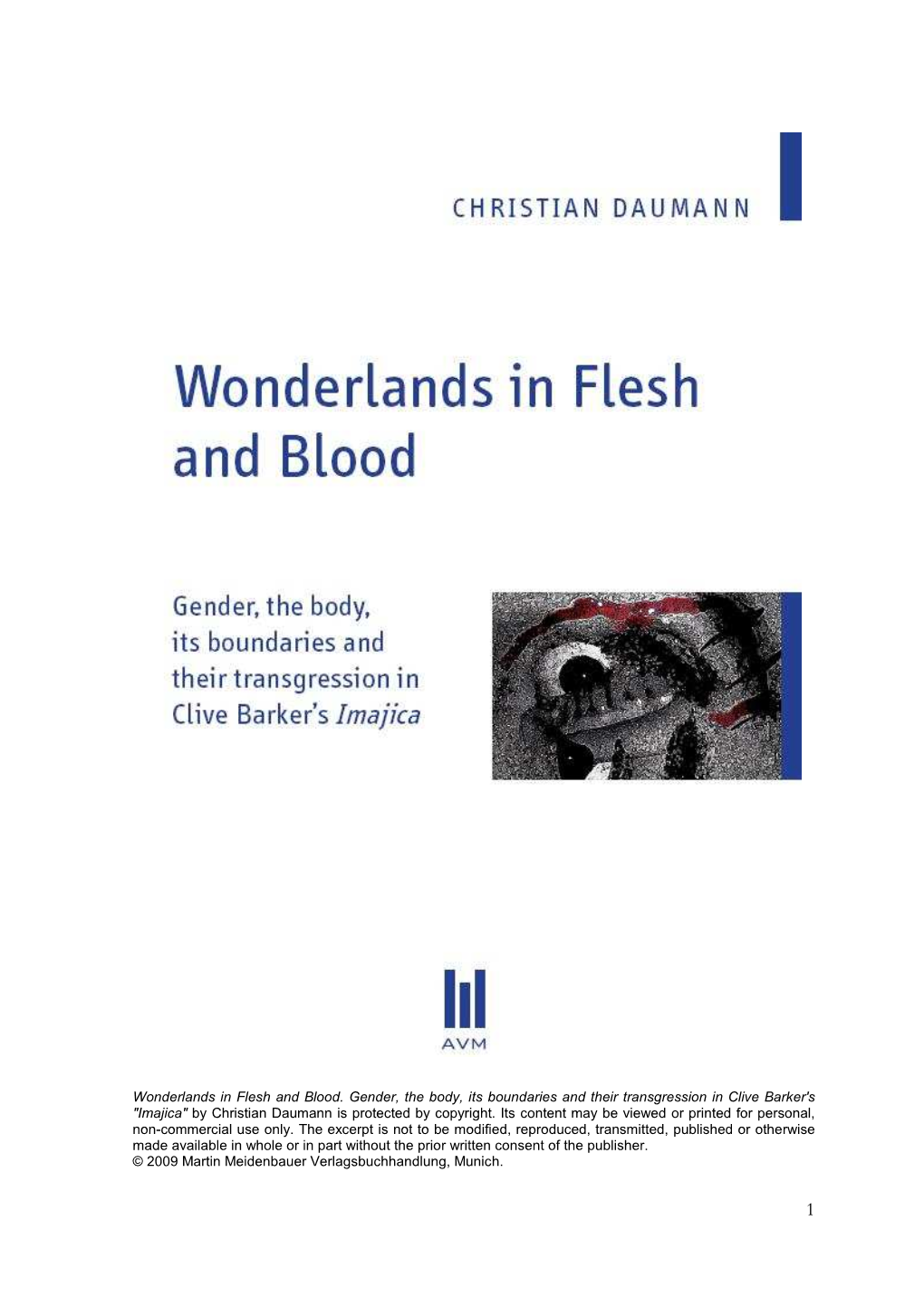 Wonderlands in Flesh and Blood. Gender, the Body, Its Boundaries and Their Transgression in Clive Barker's 