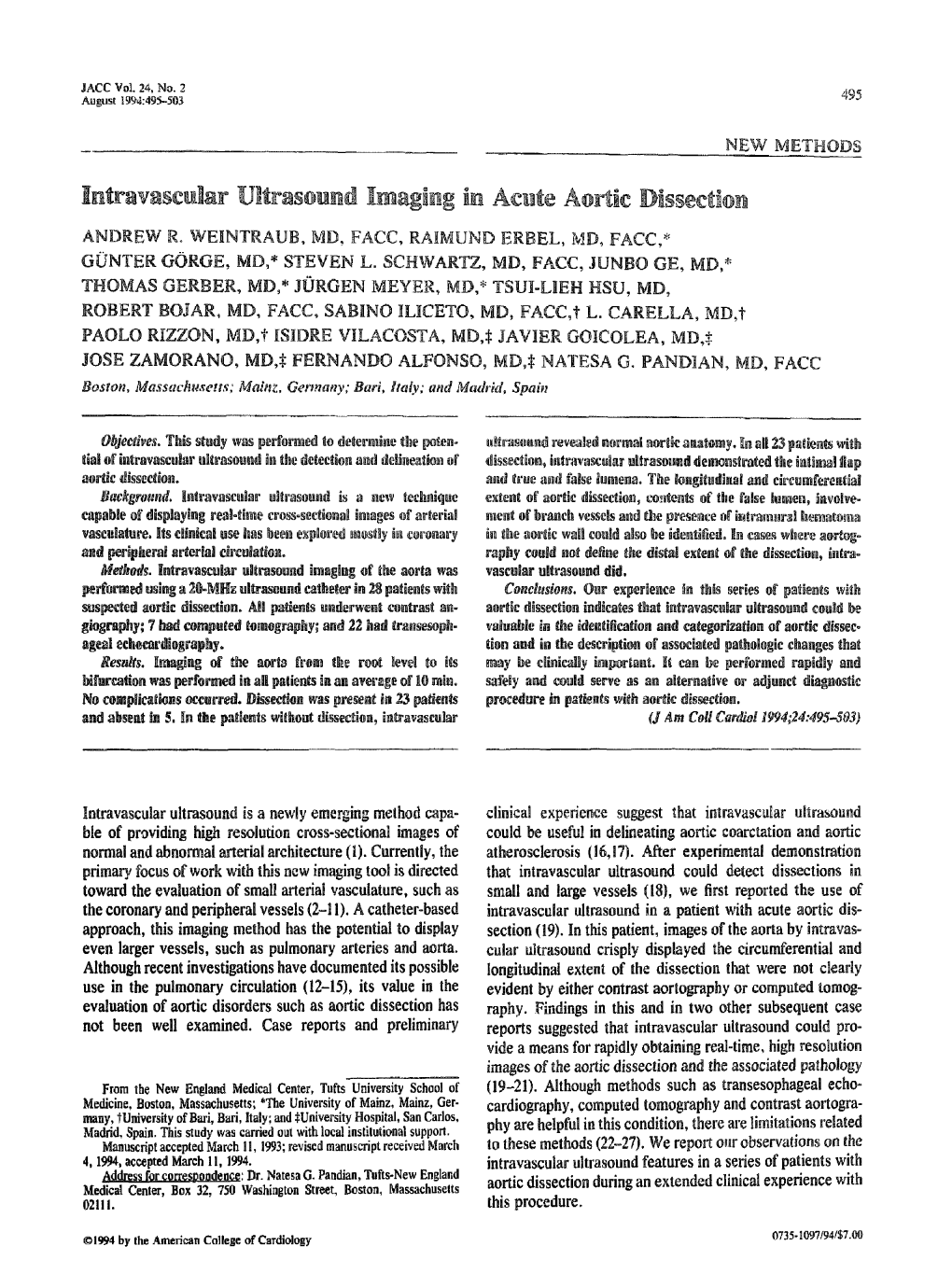 Intravascular Ultrasound Imaging in Acute Aortic Dissection