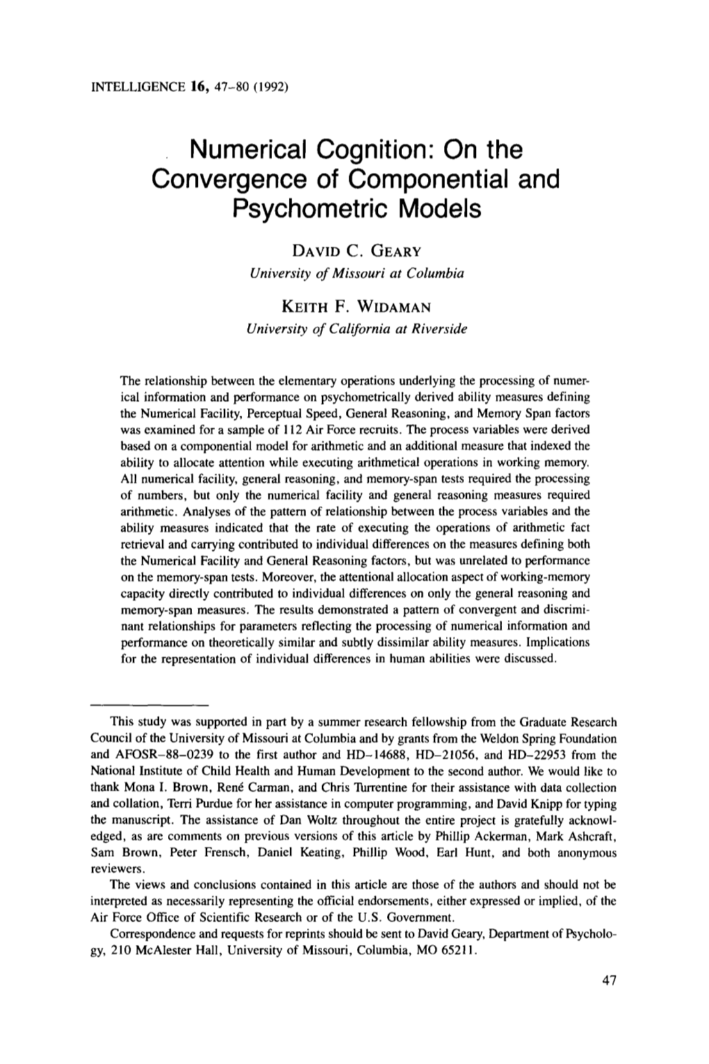 Psychometric Models