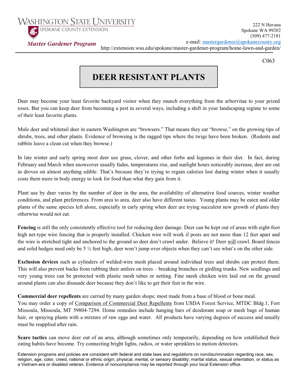 “Deer Resistant Plants”