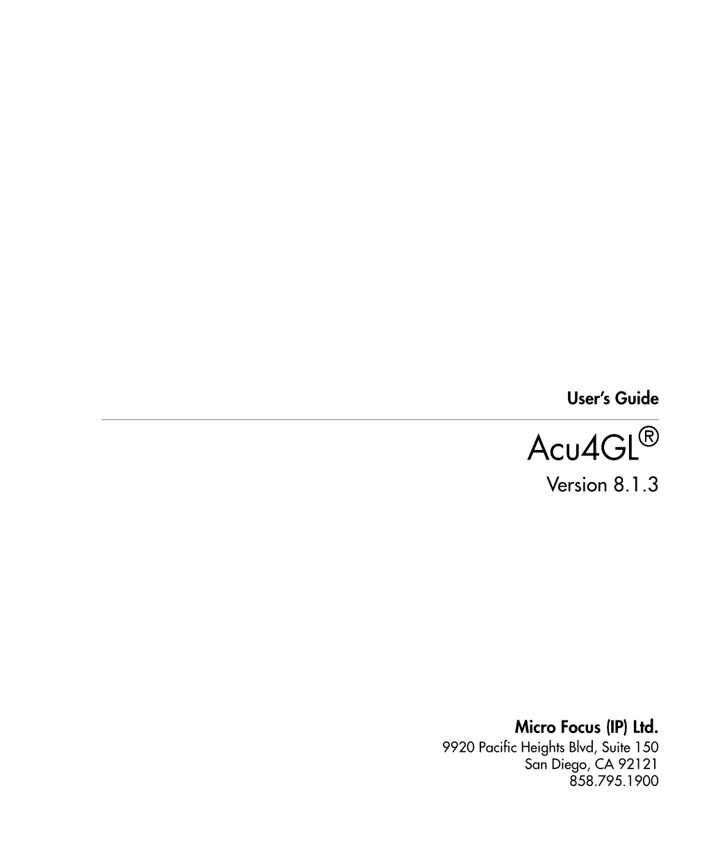 Acu4gl® Version 8.1.3