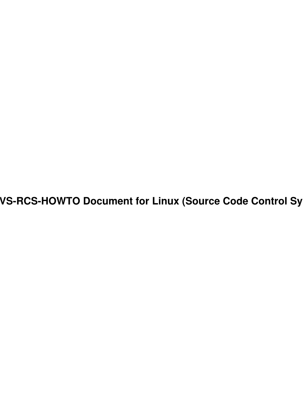 CVS-RCS-HOWTO Document for Linux