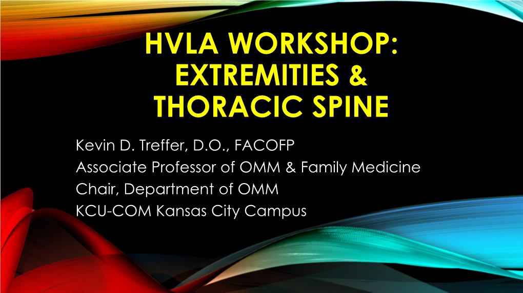 HVLA Workshop: Foot and Ankle