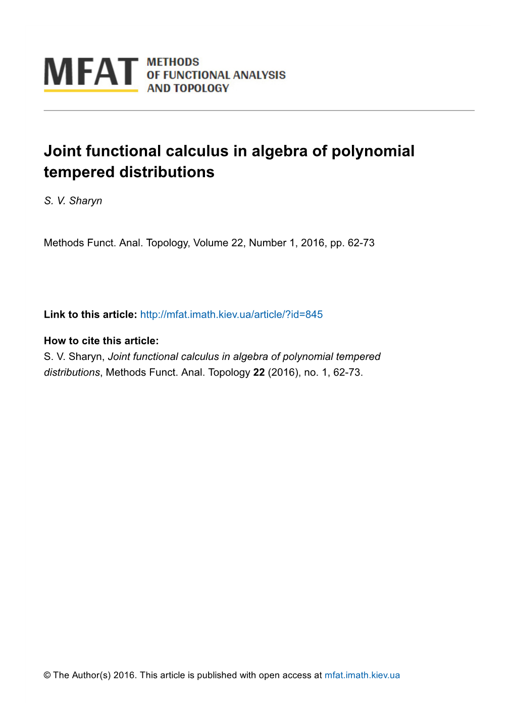 Joint Functional Calculus in Algebra of Polynomial Tempered Distributions