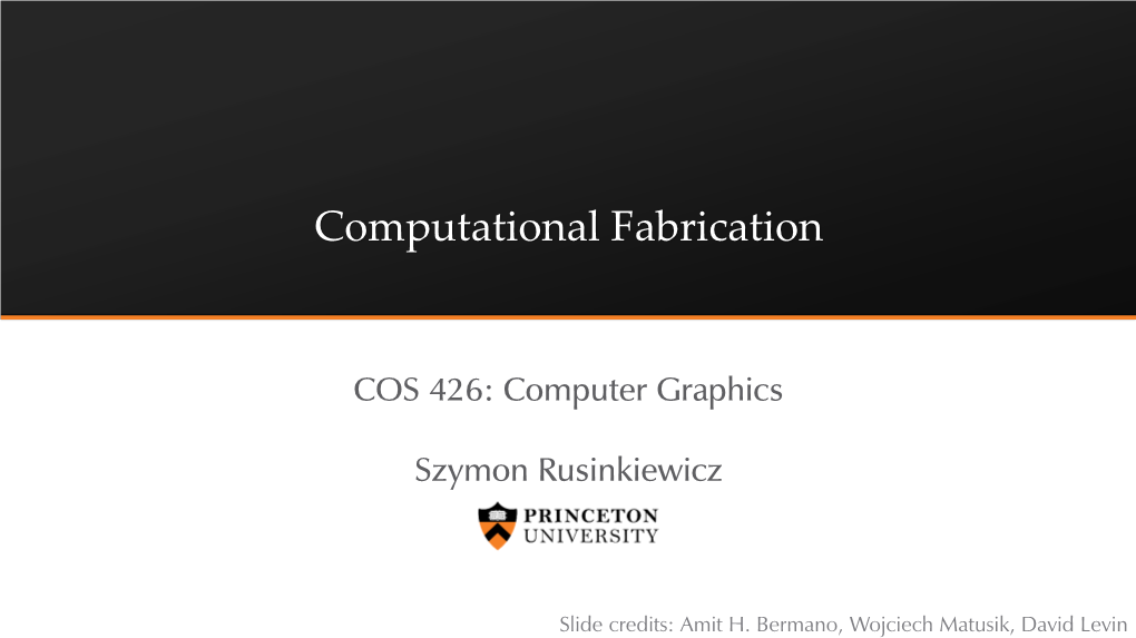 Computational Fabrication