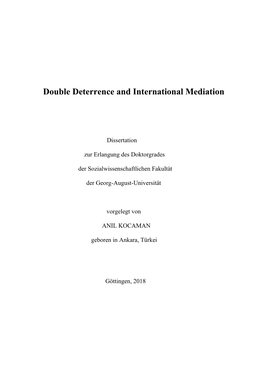 Double Deterrence and International Mediation
