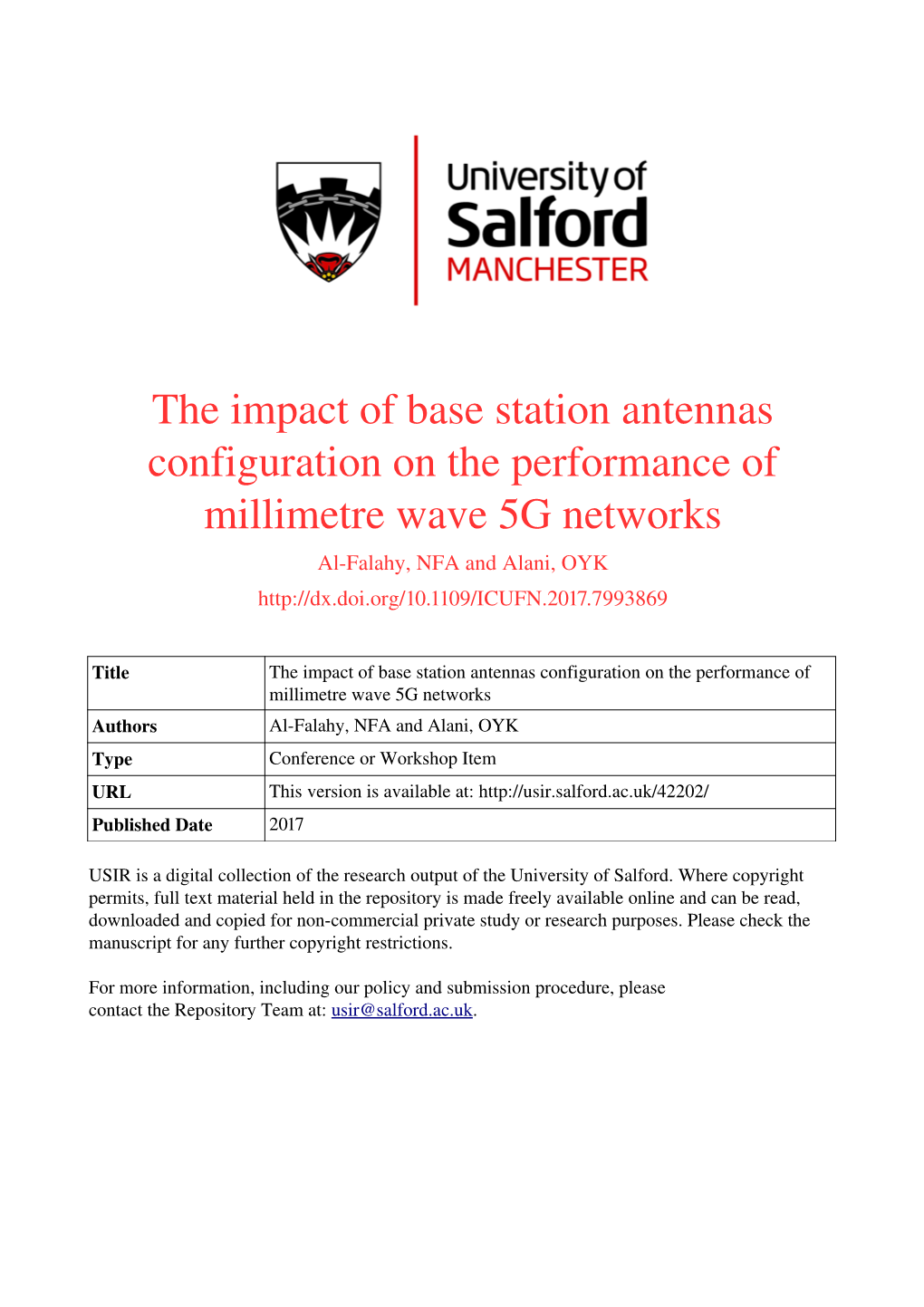 The Impact of Base Station Antennas Configuration on the Performance Of