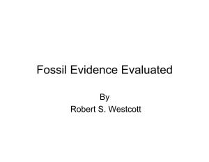 Fossil Evidence Evaluated