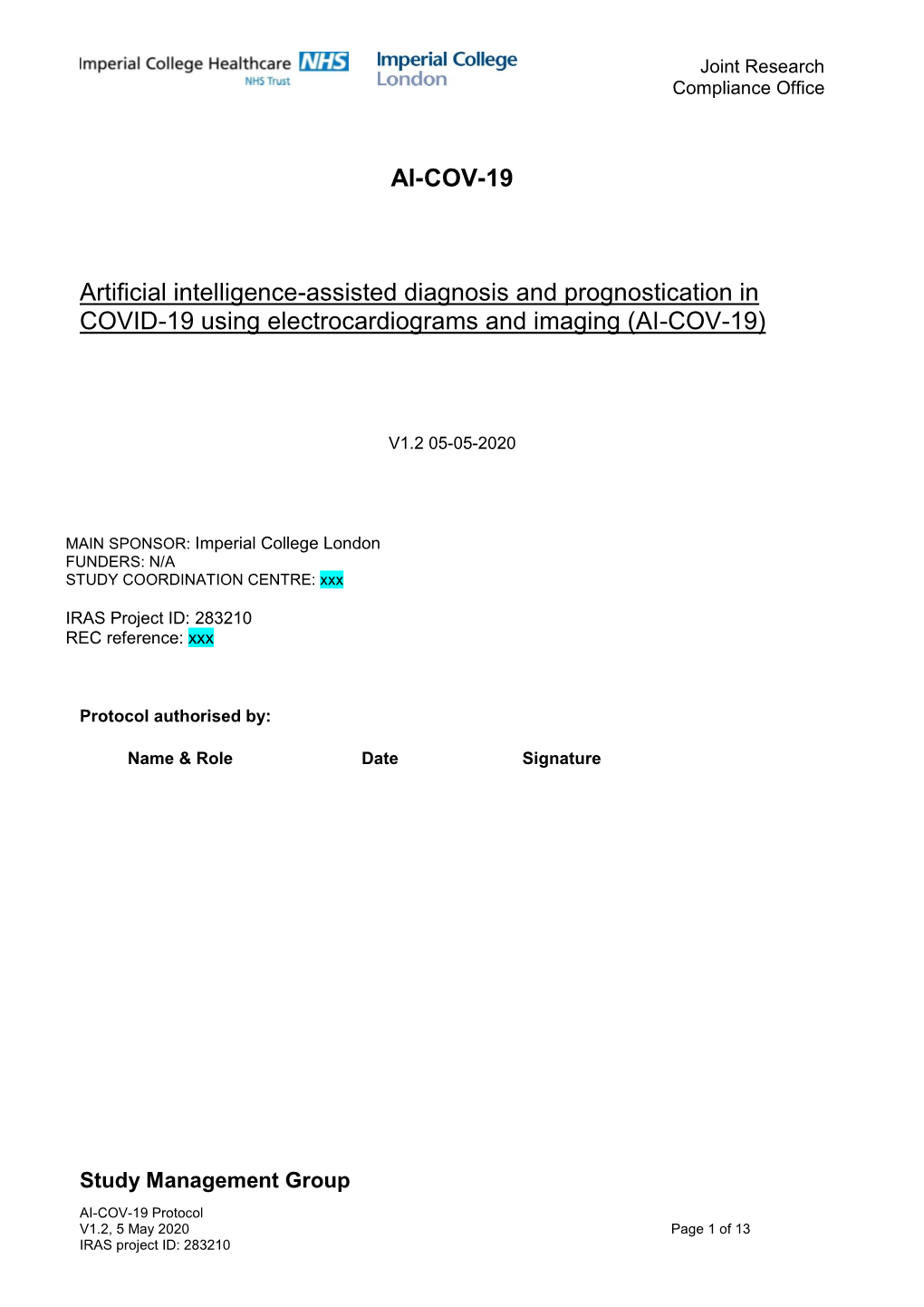 Study Protocol and Statistical Analysis Plan