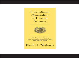 International Association of Forensic Sciences • Book Ofabstracts 2008 International Association of Forensic Sciences