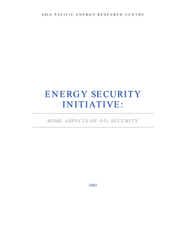 Energy Security Initiative