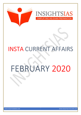 Insightsias Current Affairs – February 2020