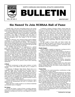 Six Named to Join NCHSAA Hall of Fame