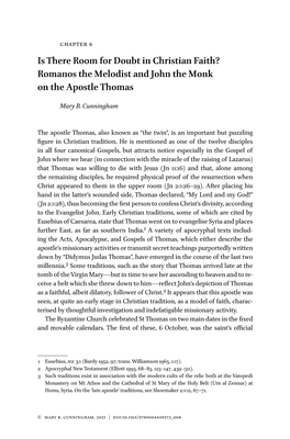 Is There Room for Doubt in Christian Faith? Romanos the Melodist and John the Monk on the Apostle Thomas