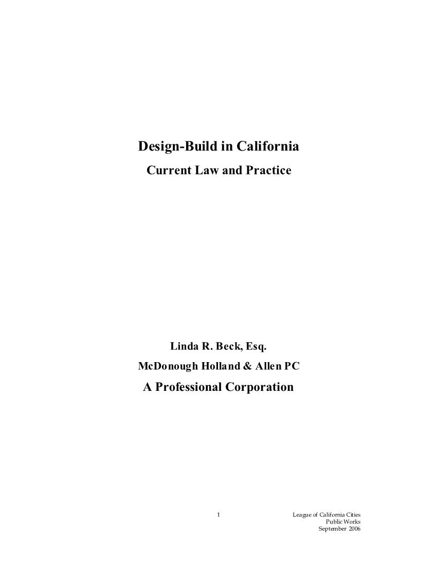 Design/Build and Construction Management