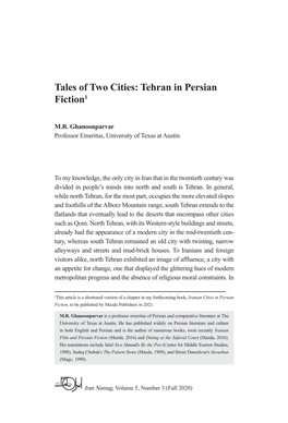 Tales of Two Cities: Tehran in Persian Fiction1