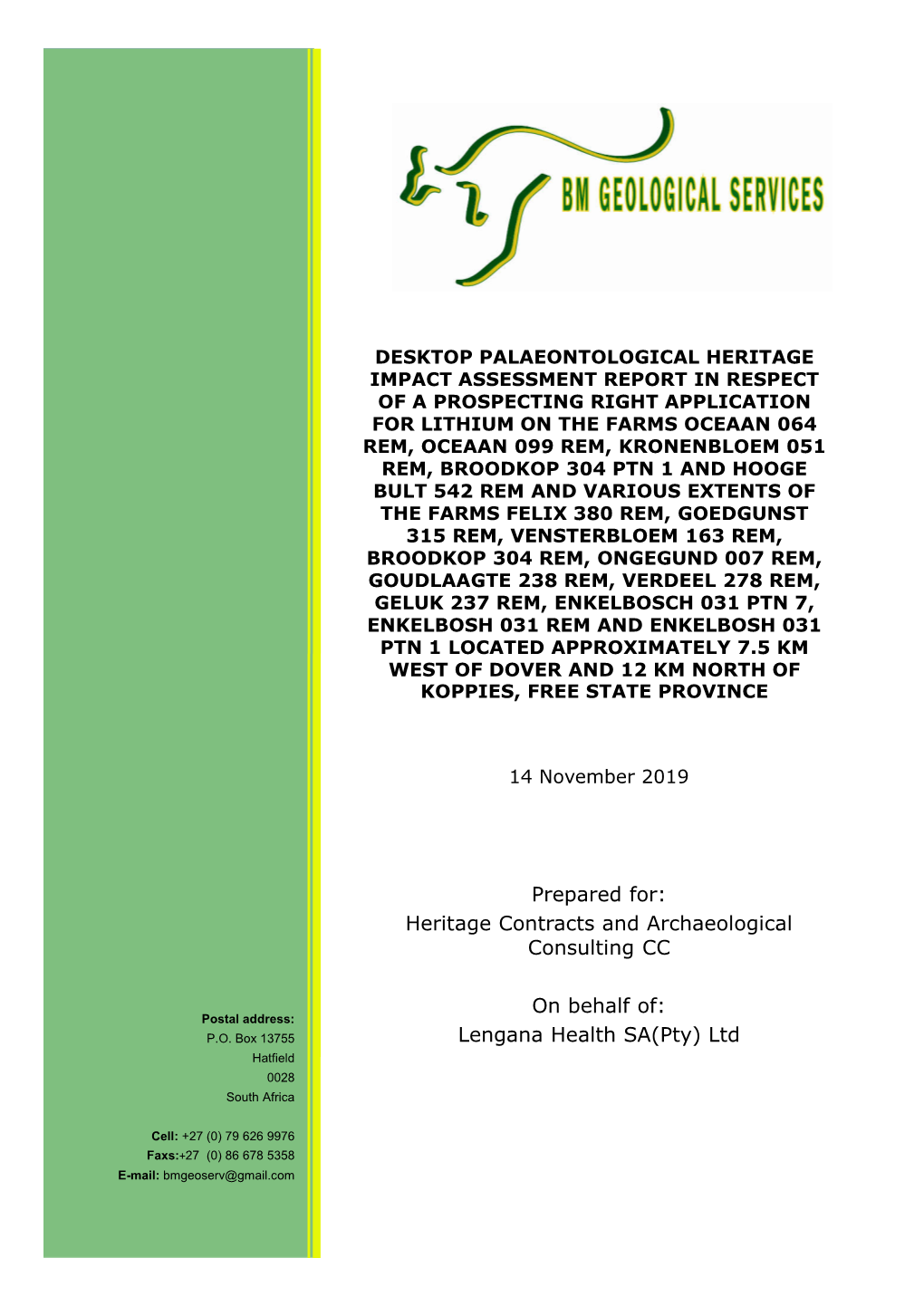 Lengana Health SA(Pty) Ltd Hatfield 0028 South Africa
