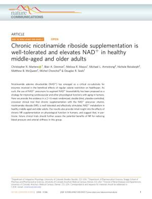 Chronic Nicotinamide Riboside Supplementation Is Well-Tolerated and Elevates NAD+ in Healthy Middle-Aged and Older Adults