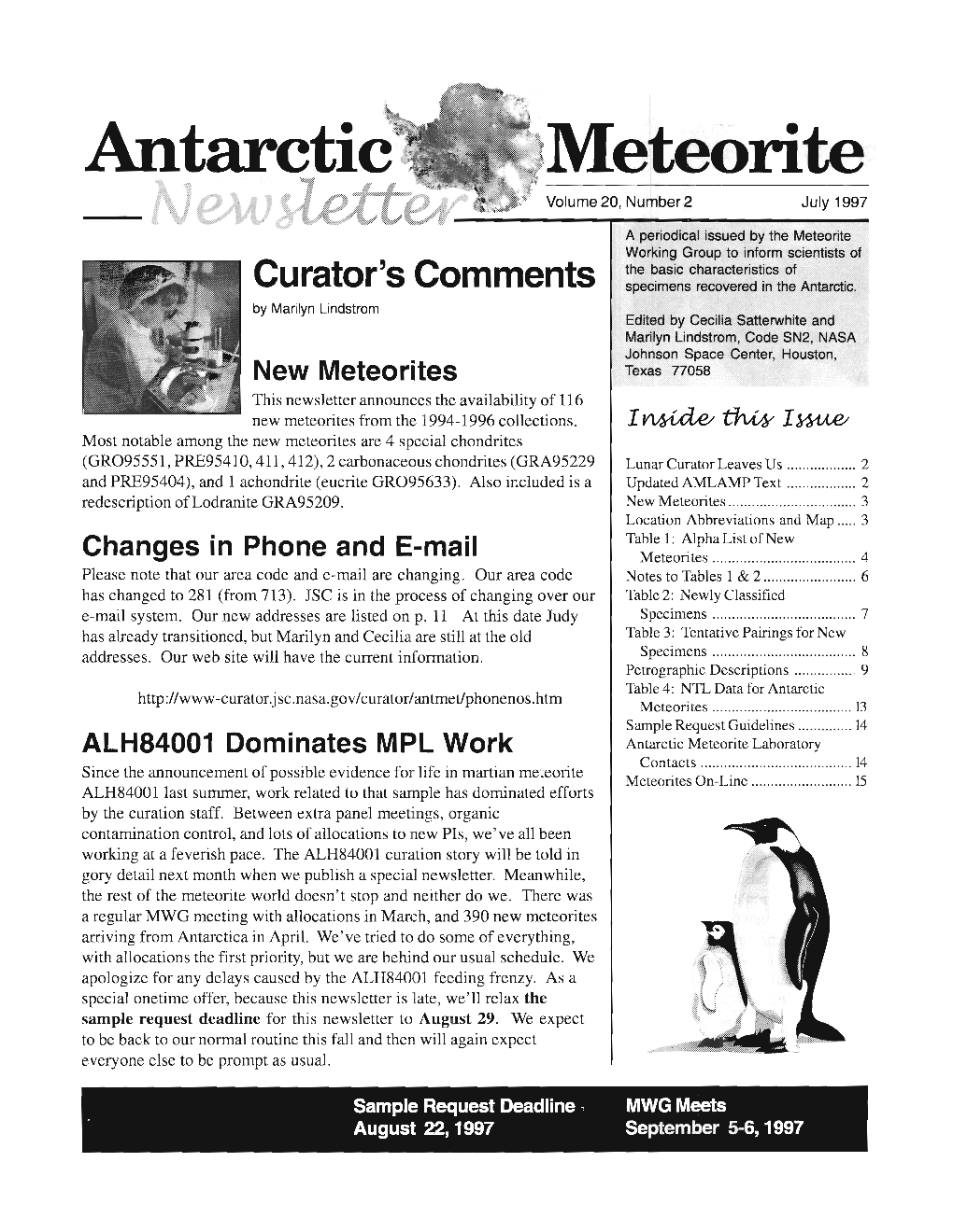 Anartic Meteorite Newsletter Vol 20 No 2